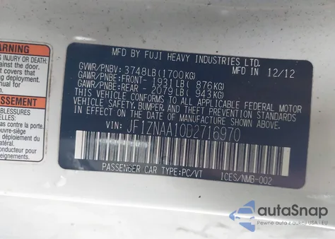 2013 Scion Fr-S z USA, uszkodzony, nr VIN JF1ZNAA10D2716970